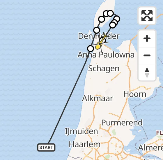 Vlucht Kustwachthelikopter PH-NCG van  naar Vliegveld De Kooy op dinsdag 17 december 2024 11:05