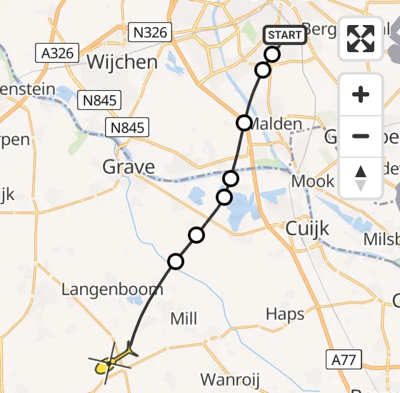 Vlucht Traumahelikopter PH-HVB van Radboud Universitair Medisch Centrum naar Odiliapeel op dinsdag 17 december 2024 13:25