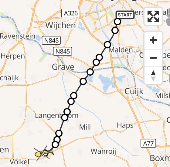 Vlucht Traumahelikopter PH-HVB van Radboud Universitair Medisch Centrum naar Vliegbasis Volkel op dinsdag 17 december 2024 20:44