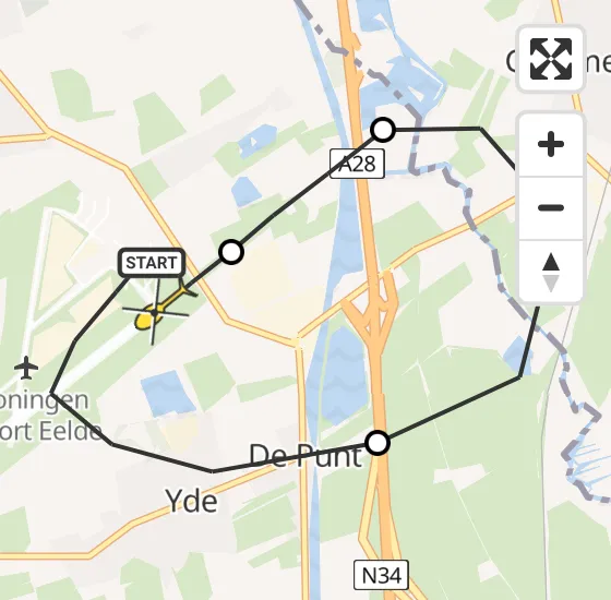 Vlucht Traumahelikopter PH-TTR van Groningen Airport Eelde naar Groningen Airport Eelde op woensdag 18 december 2024 4:43