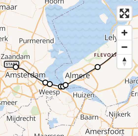 Vlucht Traumahelikopter PH-MAA van Amsterdam Heliport naar Lelystad Airport op woensdag 18 december 2024 8:55