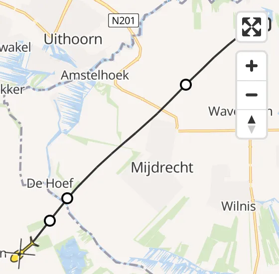 Vlucht Politiehelikopter PH-PXB van Waverveen naar Zevenhoven op woensdag 18 december 2024 9:23