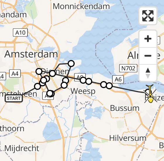 Vlucht Politiehelikopter PH-PXB van Amstelveen naar Huizen op woensdag 18 december 2024 12:14