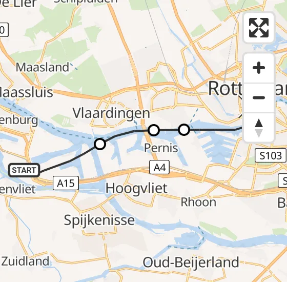 Vlucht Traumahelikopter PH-UMC van Botlek naar Erasmus MC op woensdag 18 december 2024 13:11