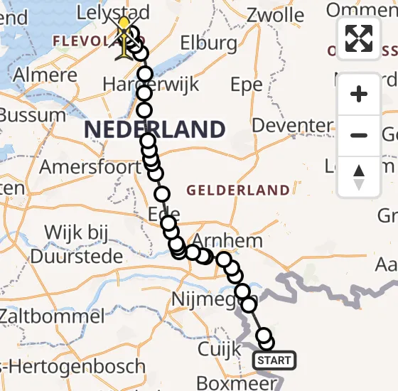 Vlucht Traumahelikopter PH-DOC van Goch naar Lelystad Airport op woensdag 18 december 2024 13:22