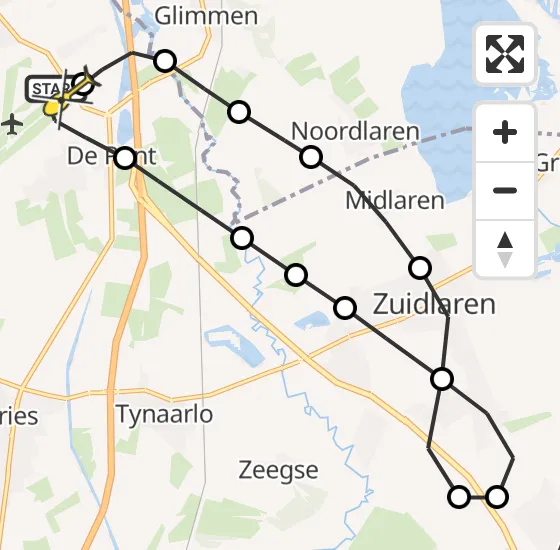 Vlucht Traumahelikopter PH-TTR van Groningen Airport Eelde naar Groningen Airport Eelde op woensdag 18 december 2024 16:55