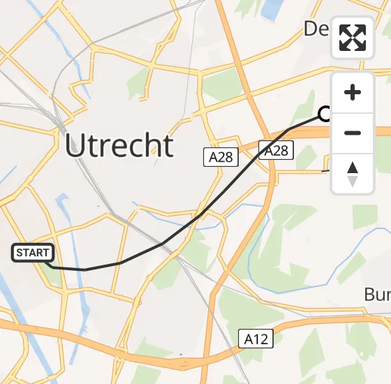 Vlucht Traumahelikopter PH-LLN van Utrecht naar Universitair Medisch Centrum Utrecht op donderdag 19 december 2024 6:52