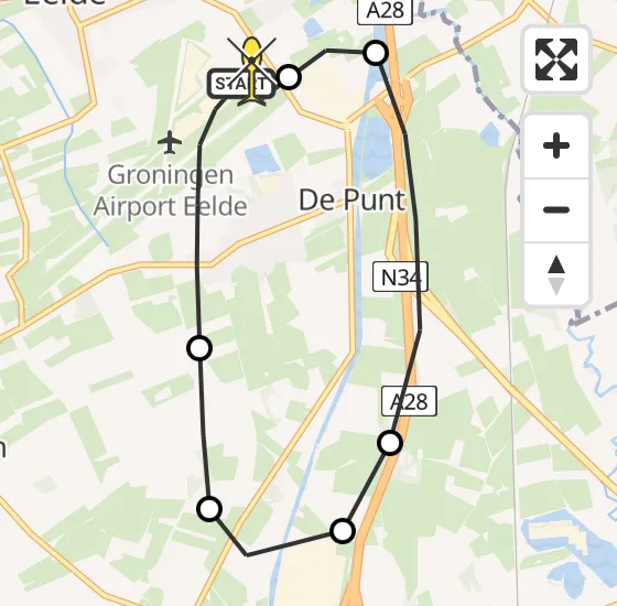 Vlucht Traumahelikopter PH-TTR van Groningen Airport Eelde naar Groningen Airport Eelde op donderdag 19 december 2024 8:00