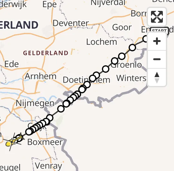 Vlucht Traumahelikopter PH-HVB van Enschede naar Vliegbasis Volkel op donderdag 19 december 2024 8:43