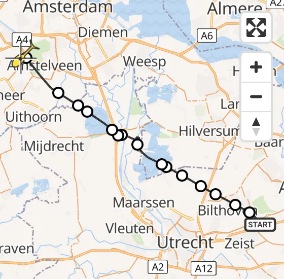 Vlucht Politiehelikopter PH-PXD van Huis ter Heide naar Schiphol op donderdag 19 december 2024 11:20