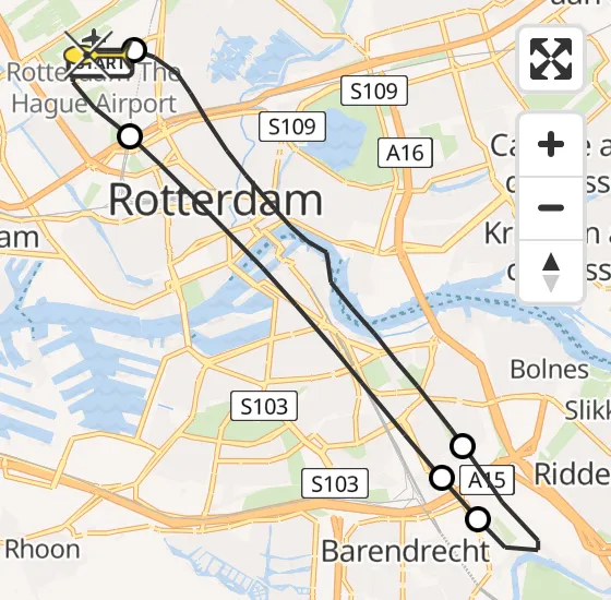 Vlucht Traumahelikopter PH-UMC van Rotterdam The Hague Airport naar Rotterdam The Hague Airport op donderdag 19 december 2024 11:24