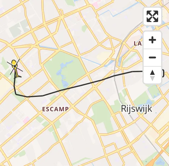 Vlucht Traumahelikopter PH-UMC van Rijswijk naar Den Haag op donderdag 19 december 2024 13:21