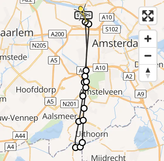 Vlucht Traumahelikopter PH-LLN van Amsterdam Heliport naar Amsterdam Heliport op donderdag 19 december 2024 13:34