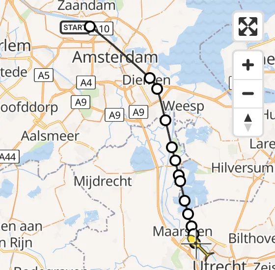 Vlucht Traumahelikopter PH-LLN van Amsterdam Heliport naar Utrecht op donderdag 19 december 2024 15:21