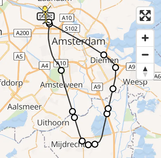 Vlucht Traumahelikopter PH-LLN van Amsterdam Heliport naar Amsterdam Heliport op donderdag 19 december 2024 17:32