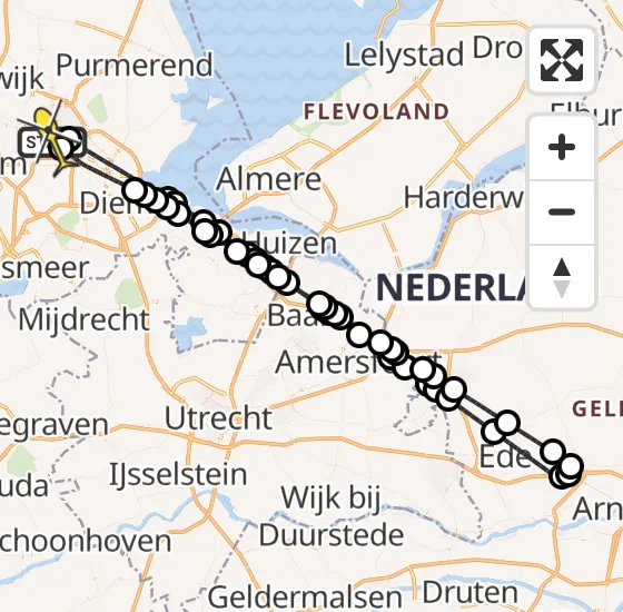 Vlucht Traumahelikopter PH-LLN van Amsterdam Heliport naar Amsterdam Heliport op donderdag 19 december 2024 17:50