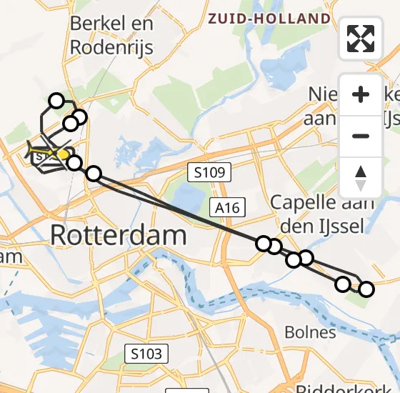 Vlucht Traumahelikopter PH-UMC van Rotterdam The Hague Airport naar Rotterdam The Hague Airport op donderdag 19 december 2024 18:31