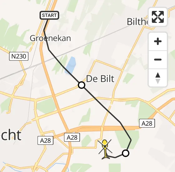 Vlucht Traumahelikopter PH-LLN van Groenekan naar Universitair Medisch Centrum Utrecht op donderdag 19 december 2024 19:41