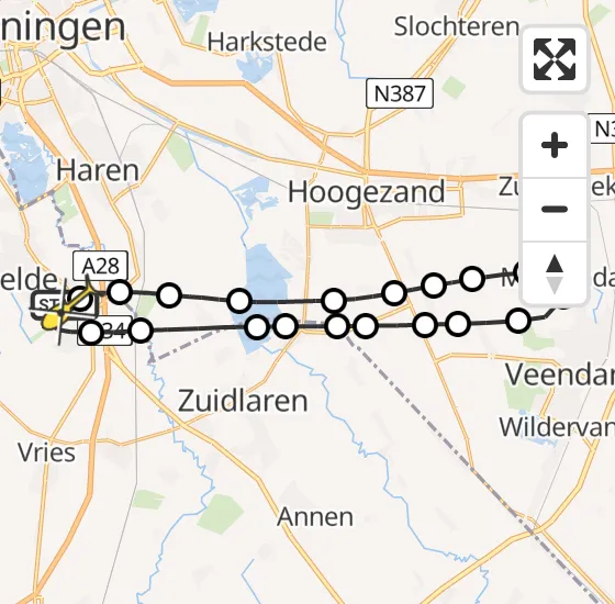 Vlucht Traumahelikopter PH-TTR van Groningen Airport Eelde naar Groningen Airport Eelde op donderdag 19 december 2024 23:55