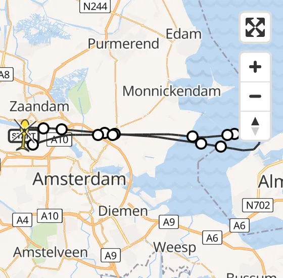 Vlucht Traumahelikopter PH-LLN van Amsterdam Heliport naar Amsterdam Heliport op vrijdag 20 december 2024 2:29