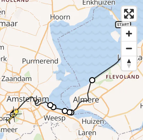 Vlucht Politiehelikopter PH-PXD van Lelystad naar Schiphol op vrijdag 20 december 2024 13:11