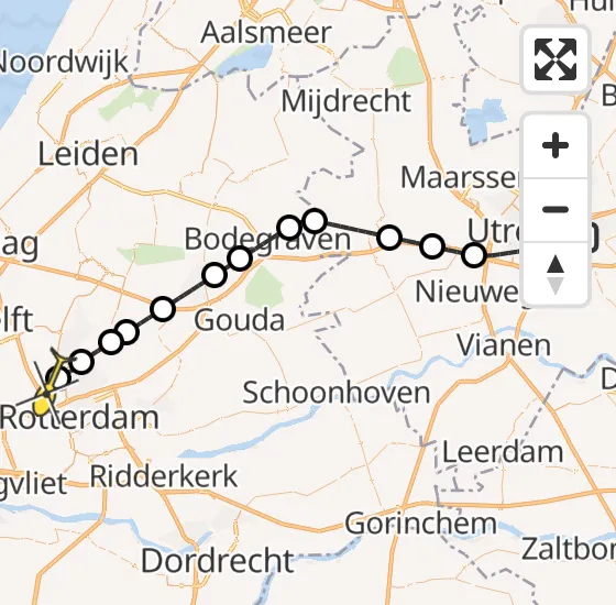 Vlucht Traumahelikopter PH-UMC van Universitair Medisch Centrum Utrecht naar Rotterdam The Hague Airport op vrijdag 20 december 2024 14:30