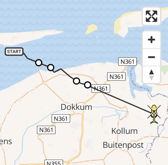 Vlucht Ambulancehelikopter PH-OOP van Buren naar Warfstermolen op vrijdag 20 december 2024 15:05