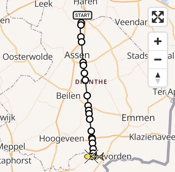 Vlucht Traumahelikopter PH-TTR van Groningen Airport Eelde naar De Krim op vrijdag 20 december 2024 15:28