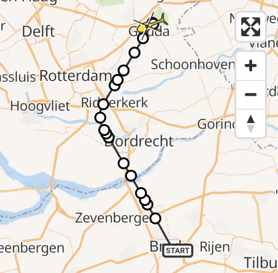 Vlucht Traumahelikopter PH-UMC van Breda naar Gouda op vrijdag 20 december 2024 17:02