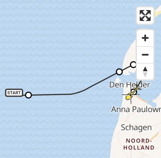 Vlucht Kustwachthelikopter PH-SAR van  naar Vliegveld De Kooy op vrijdag 20 december 2024 17:34