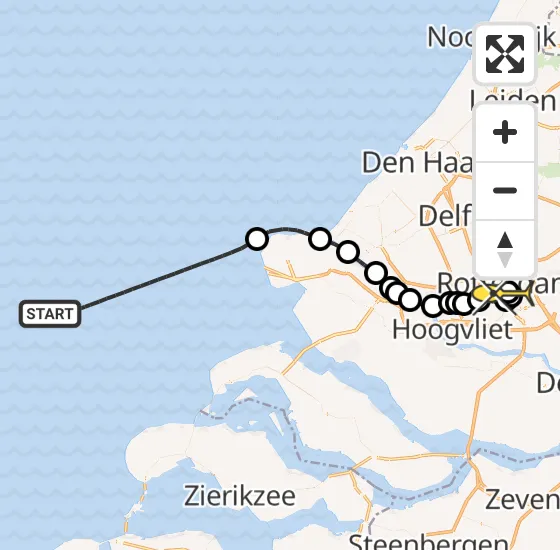 Vlucht Kustwachthelikopter PH-SAR van  naar Erasmus MC op vrijdag 20 december 2024 19:10