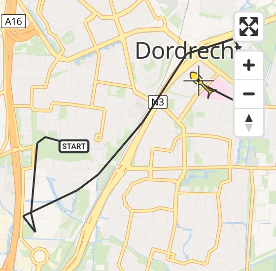 Vlucht Traumahelikopter PH-UMC van Dordrecht naar Dordrecht op zaterdag 21 december 2024 9:39