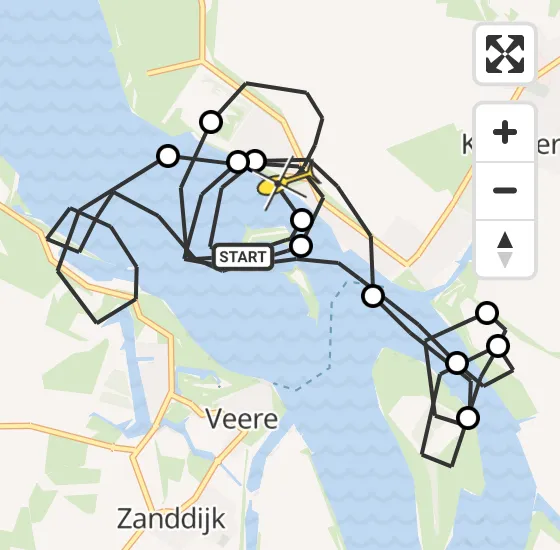 Vlucht Politiehelikopter PH-PXD van Veere naar Kamperland op zaterdag 21 december 2024 10:21