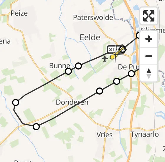 Vlucht Traumahelikopter PH-TTR van Groningen Airport Eelde naar Groningen Airport Eelde op zaterdag 21 december 2024 10:55