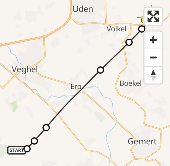 Vlucht Traumahelikopter PH-DOC van Sint-Oedenrode naar Vliegbasis Volkel op zaterdag 21 december 2024 11:06