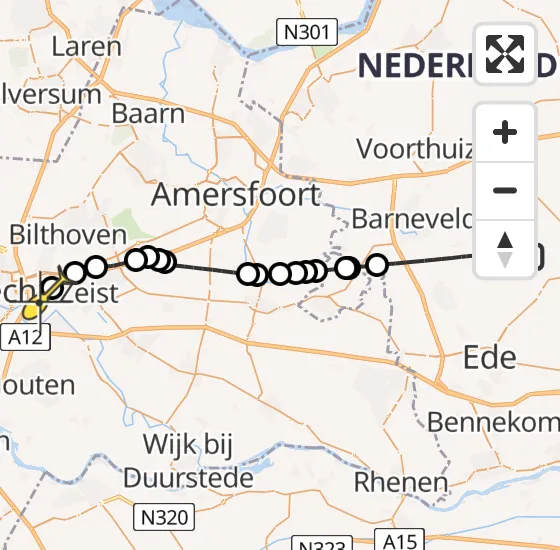 Vlucht Traumahelikopter PH-DOC van Wekerom naar Universitair Medisch Centrum Utrecht op zaterdag 21 december 2024 14:59