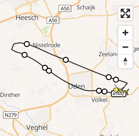 Vlucht Politiehelikopter PH-PXC van Vliegbasis Volkel naar Vliegbasis Volkel op zaterdag 21 december 2024 15:39