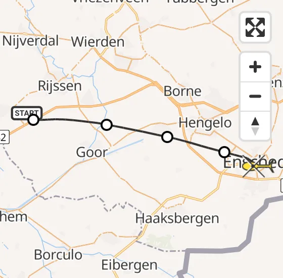 Vlucht Traumahelikopter PH-DOC van Holten naar Enschede op zondag 22 december 2024 0:14