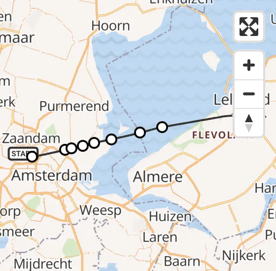 Vlucht Traumahelikopter PH-LLN van Amsterdam Heliport naar Lelystad op zondag 22 december 2024 1:30