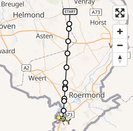 Vlucht Traumahelikopter PH-DOC van Ysselsteyn naar Echt op zondag 22 december 2024 10:54