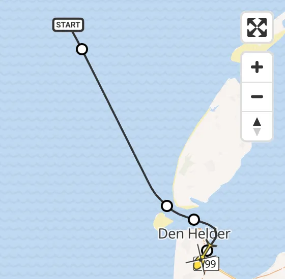 Vlucht Kustwachthelikopter PH-NCG van  naar Vliegveld De Kooy op zondag 22 december 2024 11:28