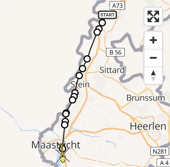 Vlucht Traumahelikopter PH-DOC van Echt naar Maastricht UMC+ op zondag 22 december 2024 11:35