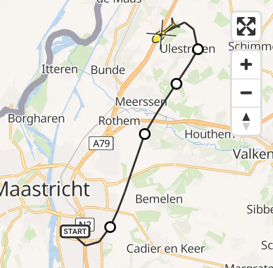 Vlucht Traumahelikopter PH-DOC van Maastricht UMC+ naar Maastricht Aachen Airport op zondag 22 december 2024 12:17