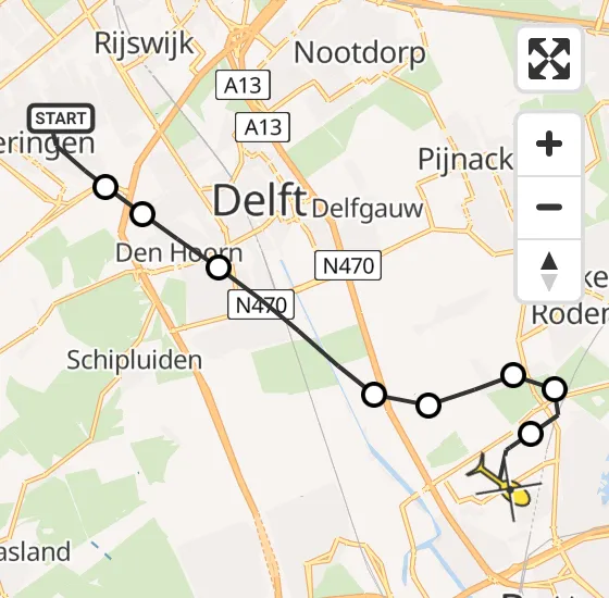 Vlucht Traumahelikopter PH-UMC van Den Haag naar Rotterdam The Hague Airport op zondag 22 december 2024 19:02