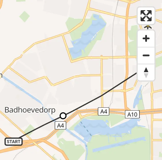 Vlucht Politiehelikopter PH-PXB van Badhoevedorp naar Amsterdam op maandag 23 december 2024 9:23