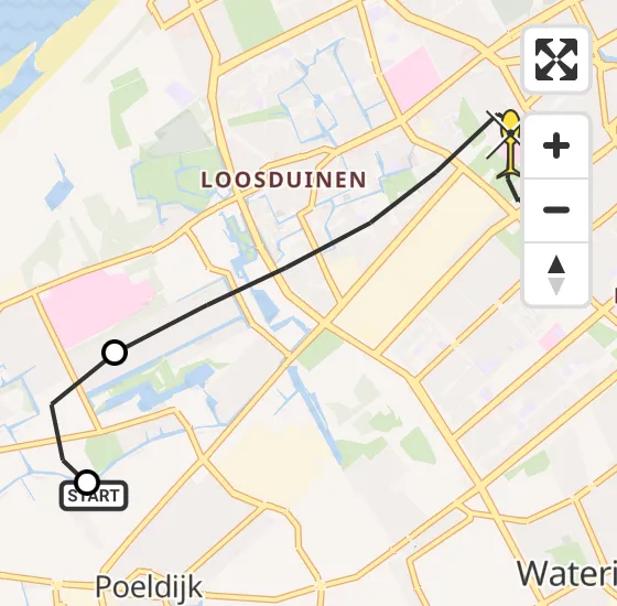 Vlucht Traumahelikopter PH-LLN van Poeldijk naar Den Haag op maandag 23 december 2024 13:27