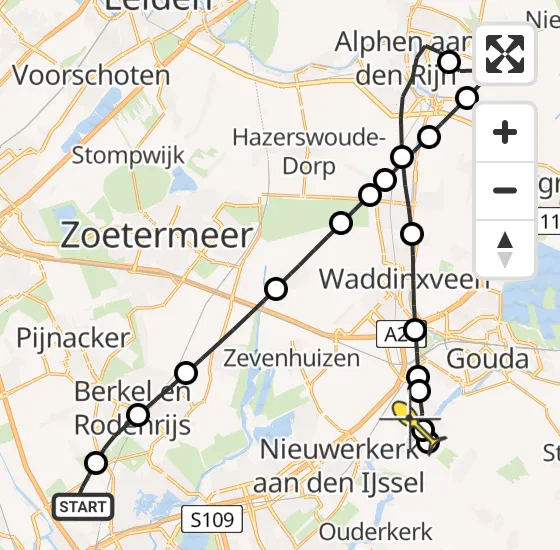 Vlucht Traumahelikopter PH-UMC van Rotterdam The Hague Airport naar Moordrecht op maandag 23 december 2024 13:35