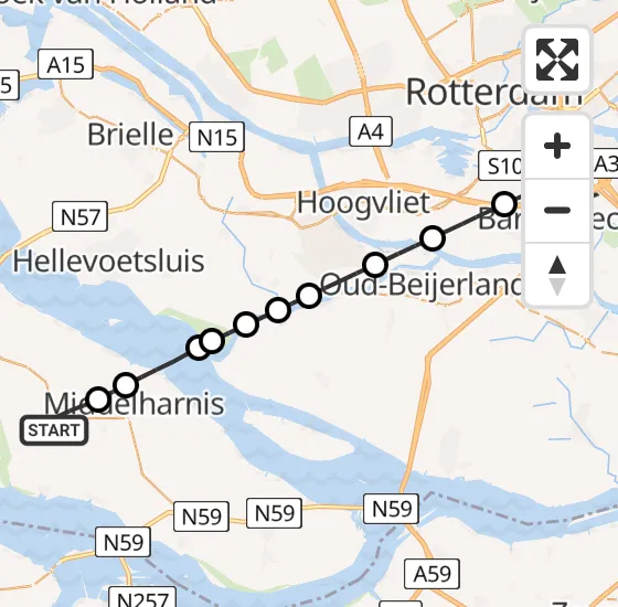 Vlucht Traumahelikopter PH-UMC van Dirksland naar Rotterdam op maandag 23 december 2024 15:40