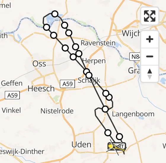 Vlucht Traumahelikopter PH-DOC van Vliegbasis Volkel naar Vliegbasis Volkel op maandag 23 december 2024 16:17