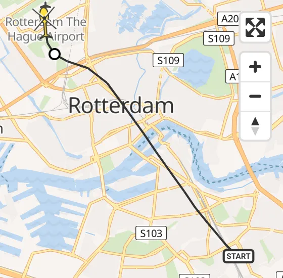 Vlucht Traumahelikopter PH-UMC van Rotterdam naar Rotterdam The Hague Airport op maandag 23 december 2024 16:20